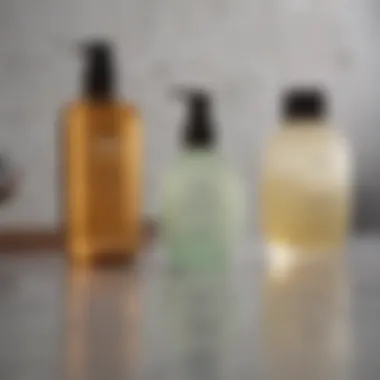 Skincare products suitable for scalp care displayed on a countertop