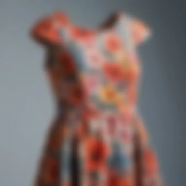 Stylish summer dress with floral patterns and vibrant colors