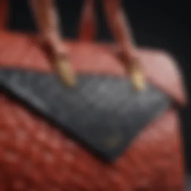 Close-up of sustainable materials used in handbag production