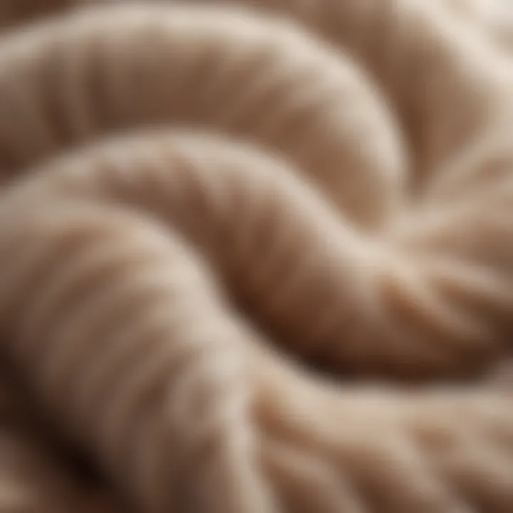 Close-up of high-quality cashmere fibers highlighting softness and texture