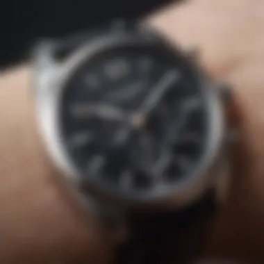 Close-up of a sleek watch face showcasing its features