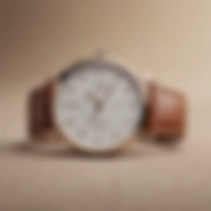 Elegant minimalist watch on a soft fabric background