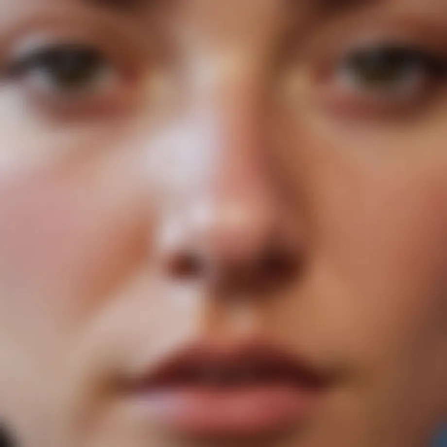 Close-up of a nose showcasing blackheads