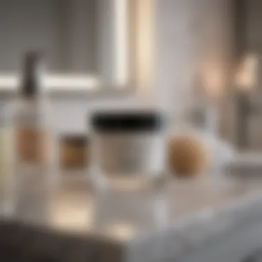 Skincare Essentials on Counter A serene bathroom counter with wrinkle cream and skincare essentials