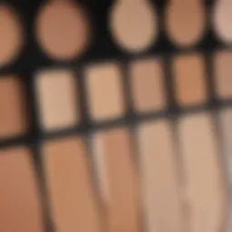 Close-up of foundation swatches on sensitive skin