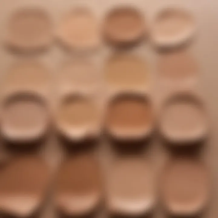 Swatches of various foundation shades on skin tone