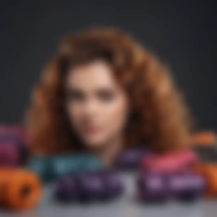 Variety of heatless curlers showcased on a stylish background