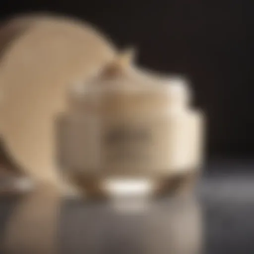 Close-up of a luxurious cream jar with a soft texture