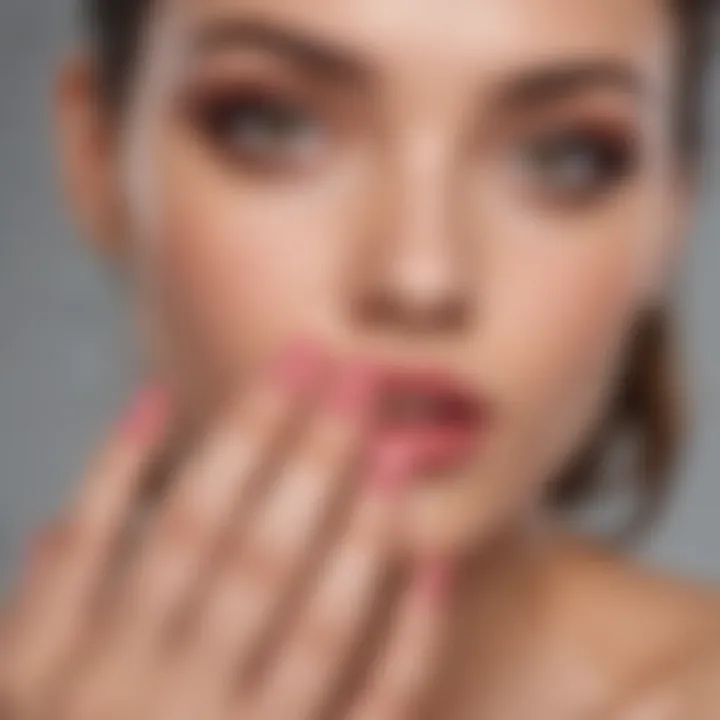 Close-up of beautifully manicured nails showcasing a glossy gel finish