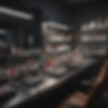 A well-organized nail technician's workspace featuring a variety of gel products