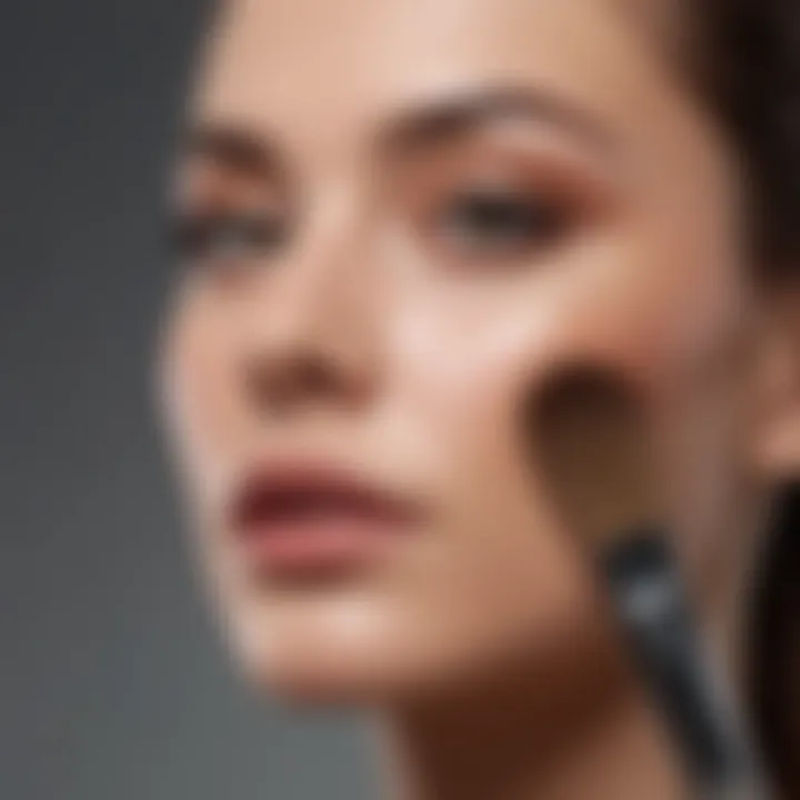 Application technique of foundation with a makeup brush