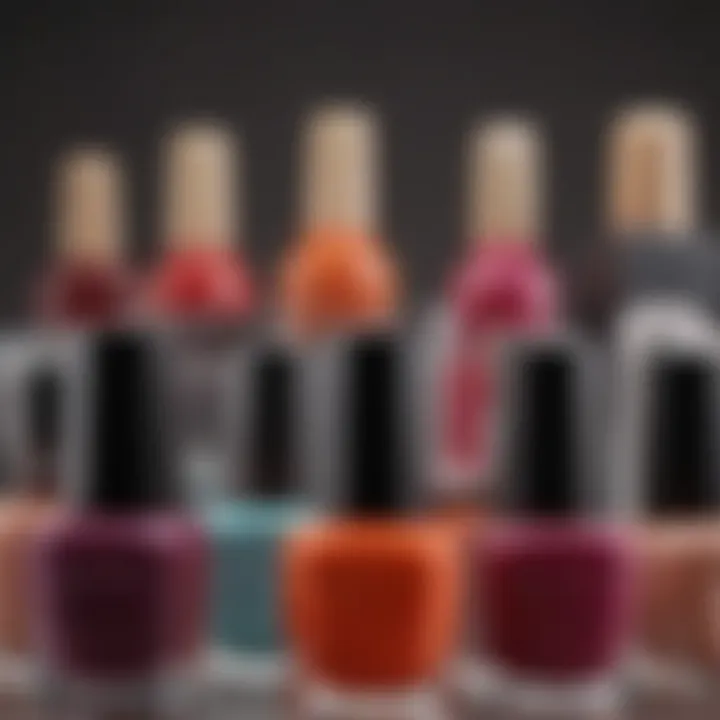 A chic display of nail polish finishes, including matte and glossy.