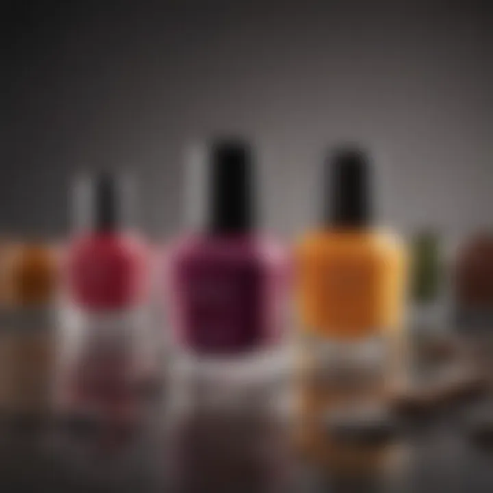 Nail polish bottles showcasing seasonal color trends.