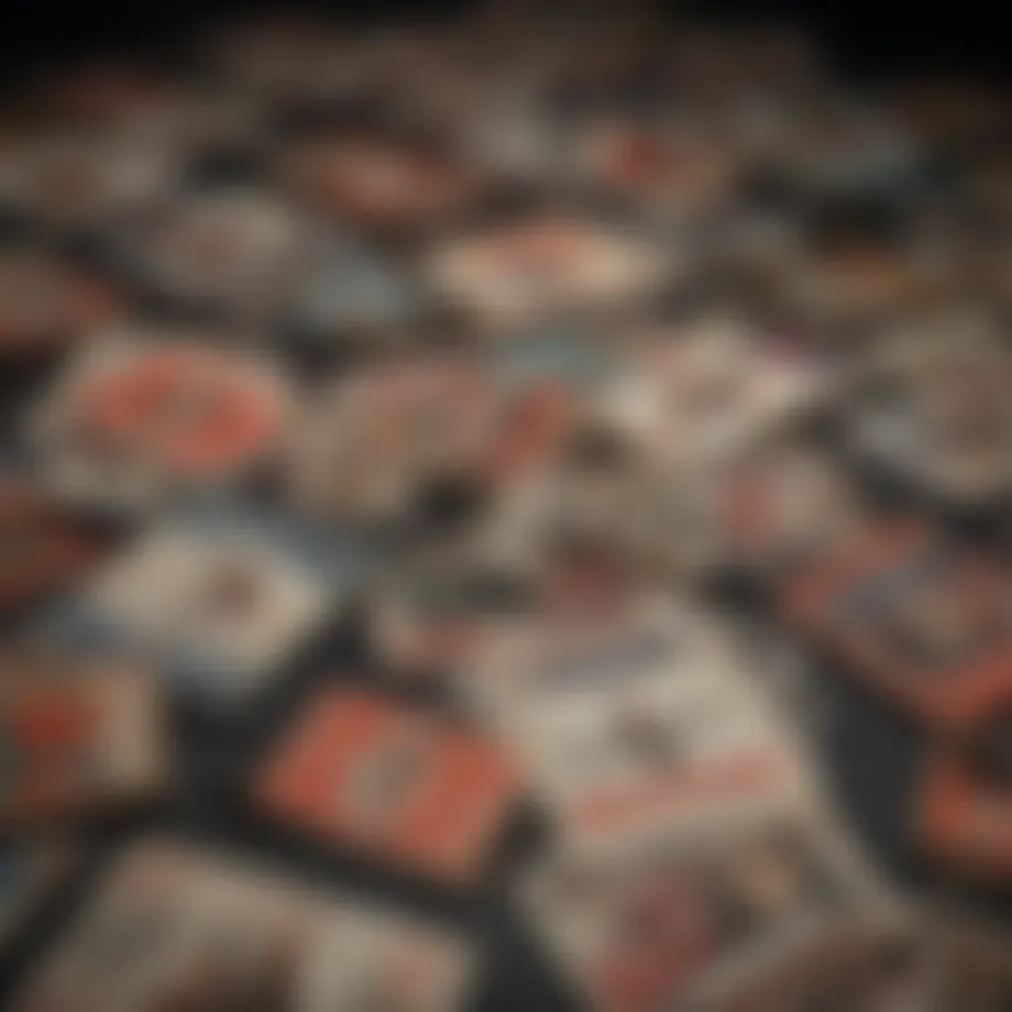 A vintage sports card collection displayed elegantly