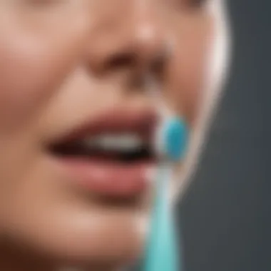 Close-up of advanced toothbrush technology and features