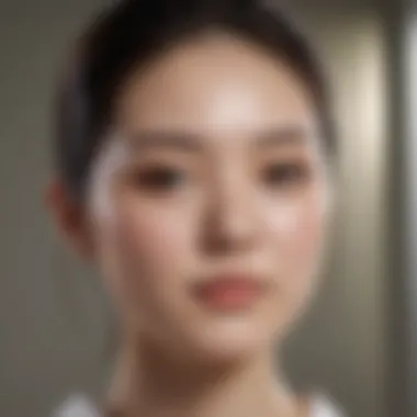 Typical Korean Skincare Routine A serene setting illustrating a typical Korean skincare routine