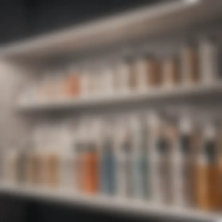 Variety of moisturizers displayed on a shelf