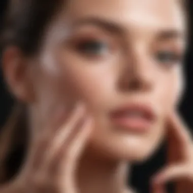 An individual applying moisturizer with a gentle technique