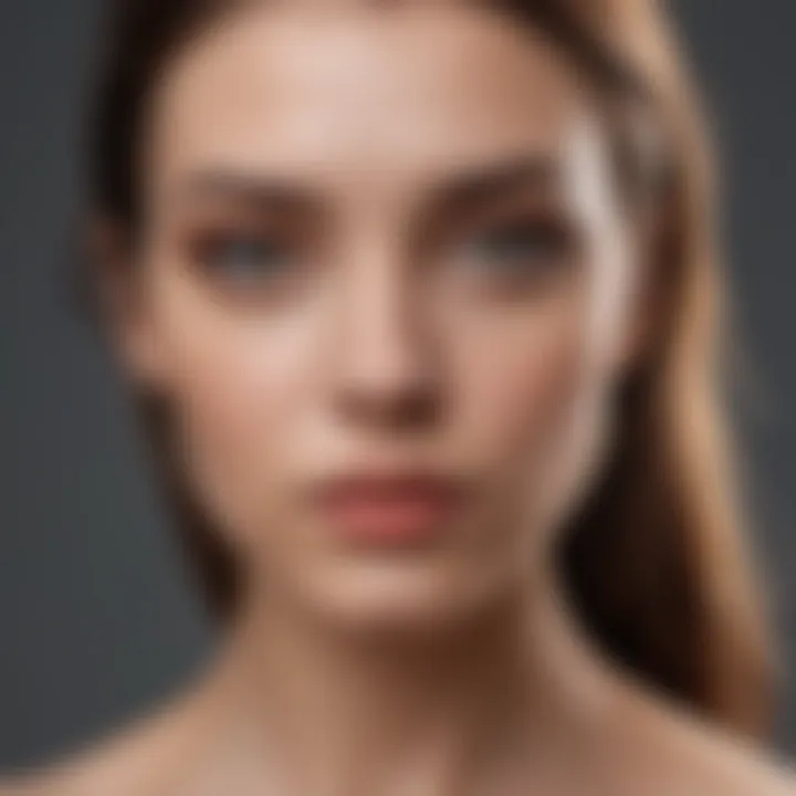 Close-up of a model showcasing a natural makeup look