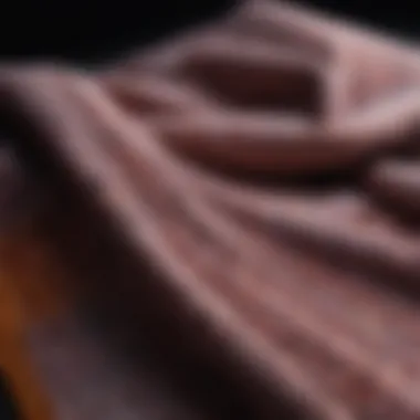 Close-up of unique fabrics used in XL designer clothing