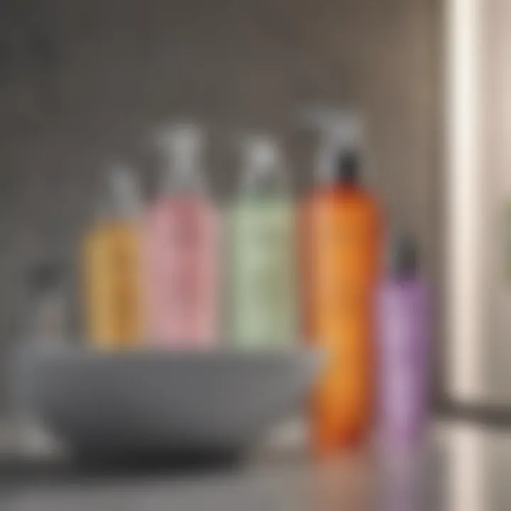 A serene bathroom setting featuring a collection of affordable gentle cleansers