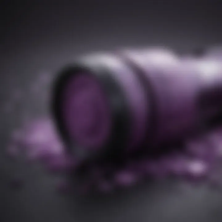 Close-up of ingredients in purple shampoo