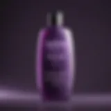 Purple shampoo bottle with vibrant label