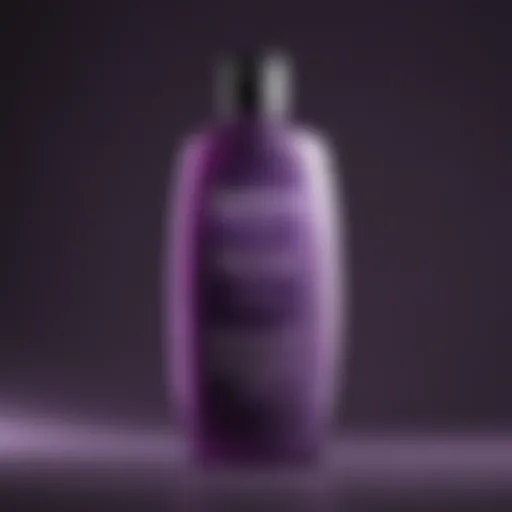 Purple shampoo bottle with vibrant label