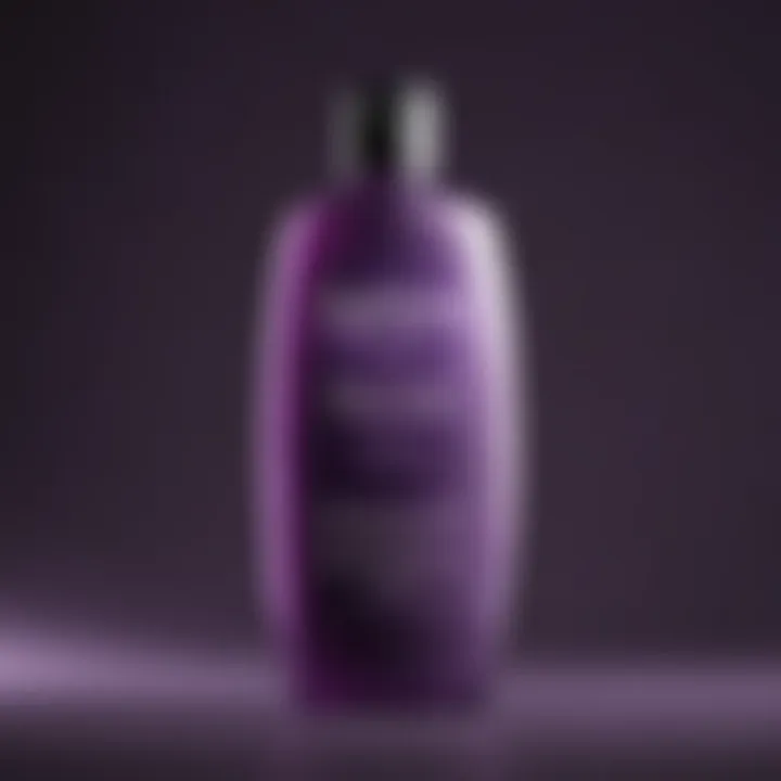 Purple shampoo bottle with vibrant label