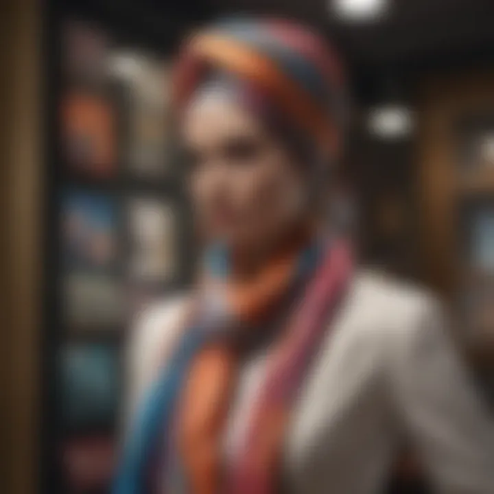 Colorful turban scarf styled elegantly on a mannequin