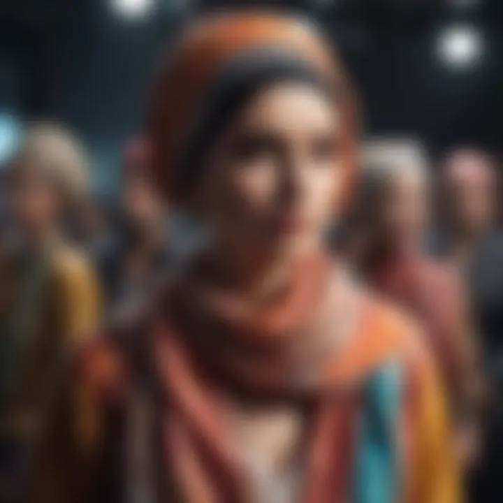 Fashion show featuring models wearing turban scarves