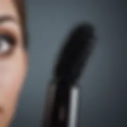 Close-up of a mascara wand showcasing its bristles and texture