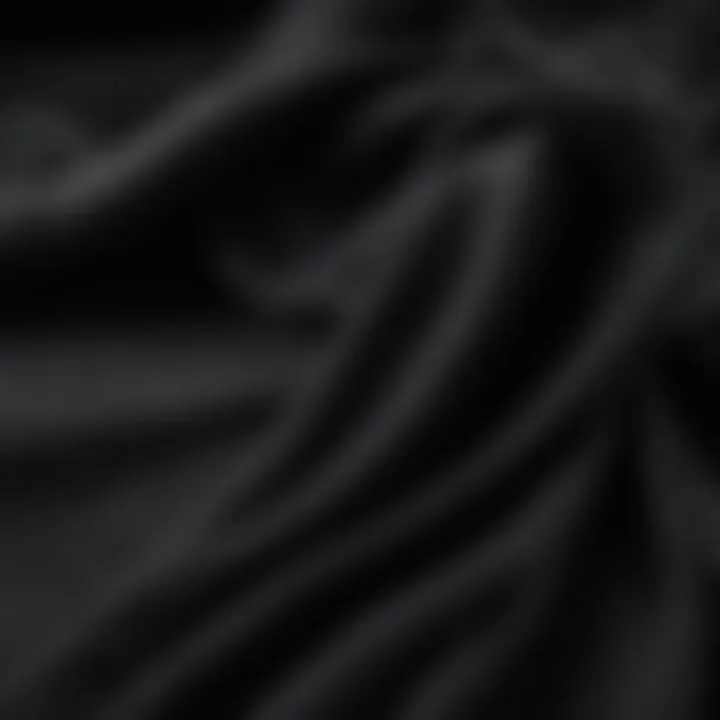 Close-up of a luxurious black cashmere wrap showcasing its softness and texture