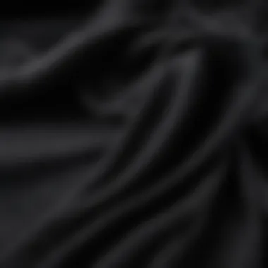 Luxurious Texture of Black Cashmere Wrap Close-up of a luxurious black cashmere wrap showcasing its softness and texture