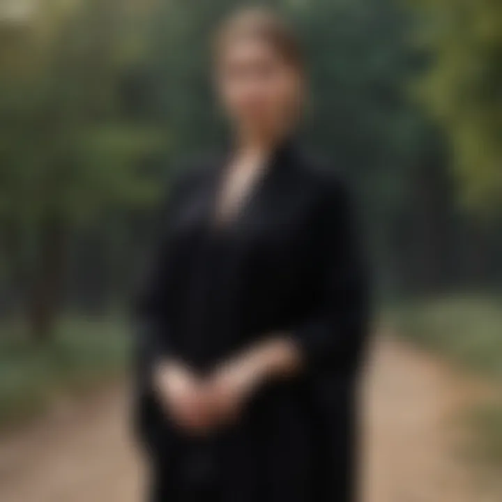 A serene setting featuring a black cashmere wrap folded neatly, emphasizing its versatility