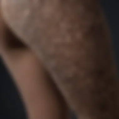 Close-up of intricate designs on pantyhose