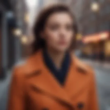 Stylish woman wearing a peacoat in an urban setting