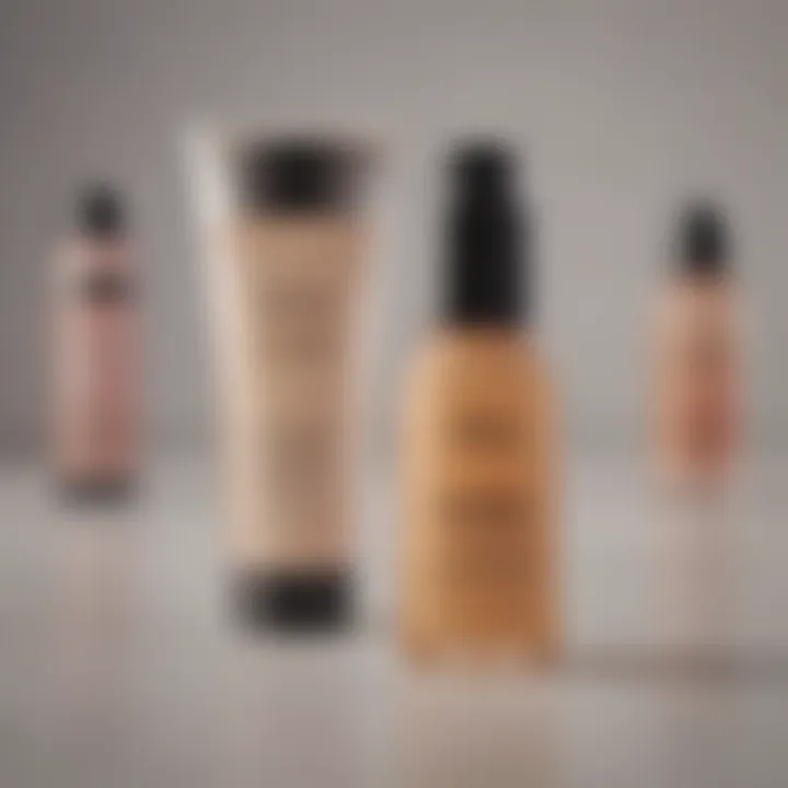 An array of tinted face moisturizers with labels highlighting key ingredients.