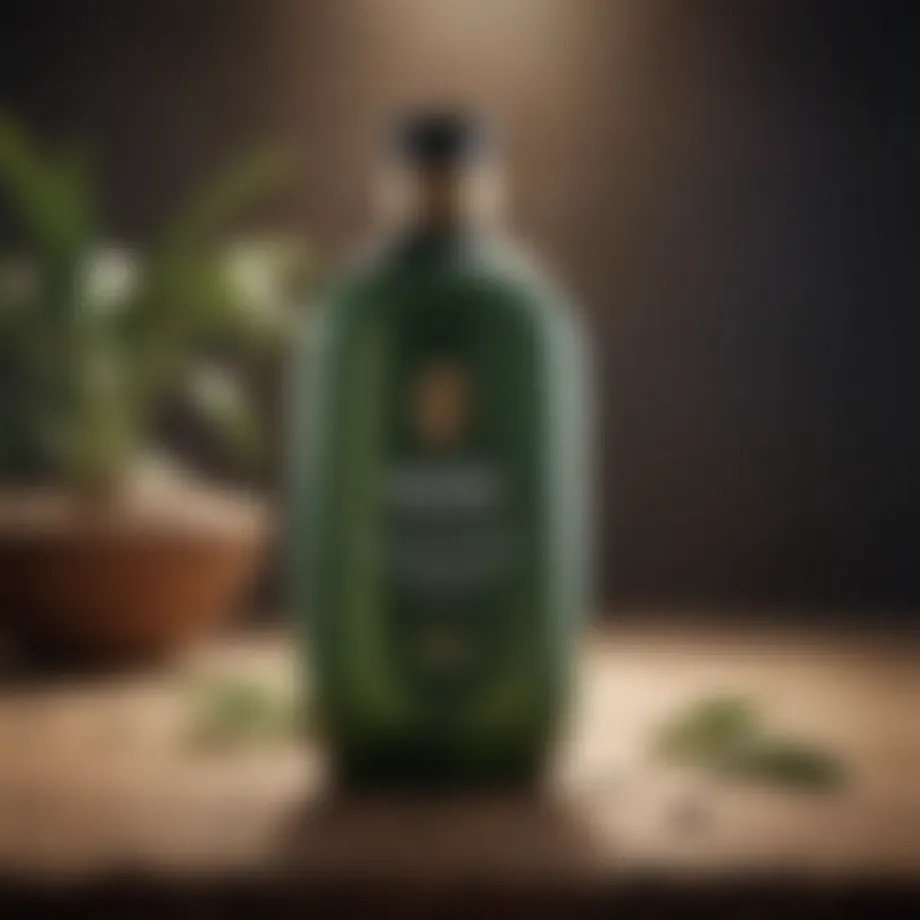 A luxurious shampoo bottle with botanical ingredients
