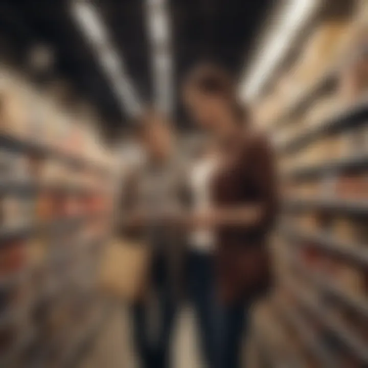 A shopper browsing through Banana Republic Factory with coupons