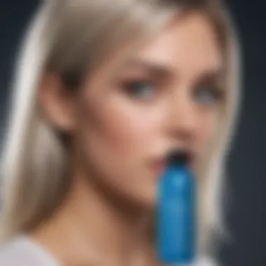 A beauty expert applying blue toner shampoo