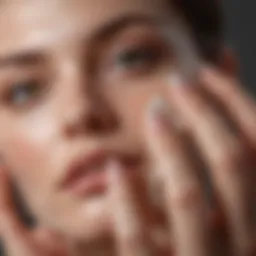 A close-up of a hand applying a luxurious cream on a dry face, highlighting the importance of hydration.