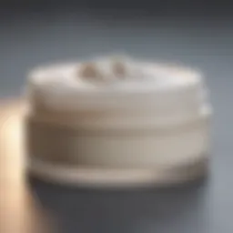 Close-up of a creamy face product spread on a smooth surface