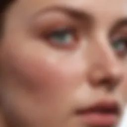 Close-up of facial skin affected by eczema