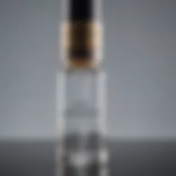 Close-up of retinoic acid serum in a glass dropper bottle