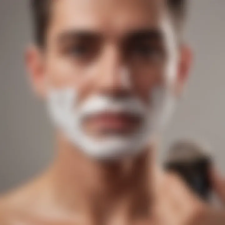 A person applying shaving mousse for a smooth shave