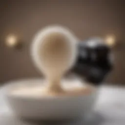 A close-up of luxurious shaving mousse being dispensed