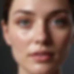 Close-up view of a skincare routine for treating acne scars