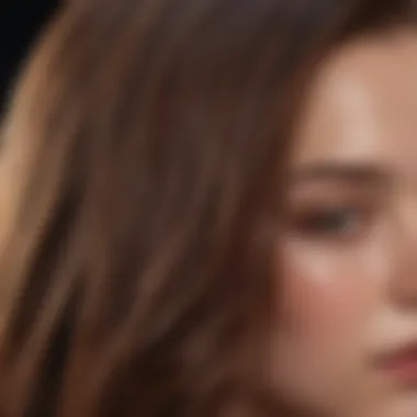 The Shine and Luster Gained from Vinegar Rinsing A close-up of silky, shiny hair reflecting light.