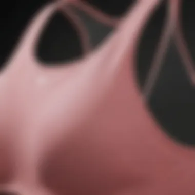 Close-up of sports bra fabric showcasing breathability